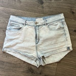 Light Wash Garage Stretch Denim Shorts